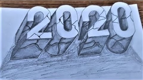 Happy New Year 2020 | How to Draw Number 2020 | Drawing 3D Stone 2020 | 3D Drawing Trick By Khalil