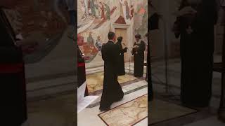 جانب من الصلاة المسكونية التي يرأسها صاحبيالقداسة البابا تواضروس الثاني والبابا فرنسيس  محبة أخوية