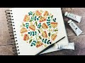 Painting Process | Gouache Flower Pattern | Time-lapse with Minimal Talking!