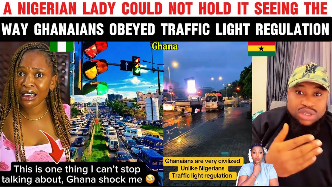 Ого 😱 Нигерийская леди не выдержала, увидев, как жители Ганы соблюдают правила светофора 🚥 🇬🇭🇳🇬
