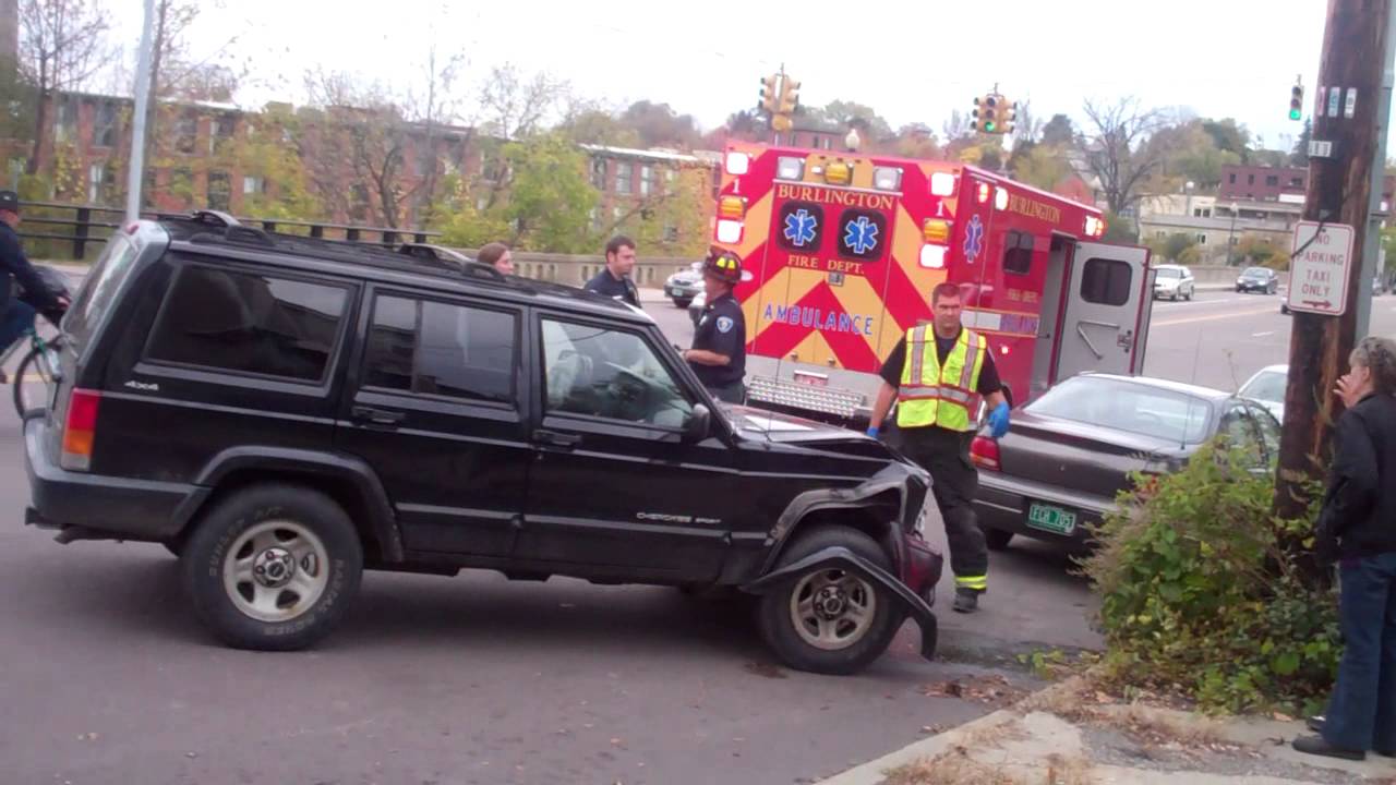 Burlington, VT accident scene involving two trucks YouTube