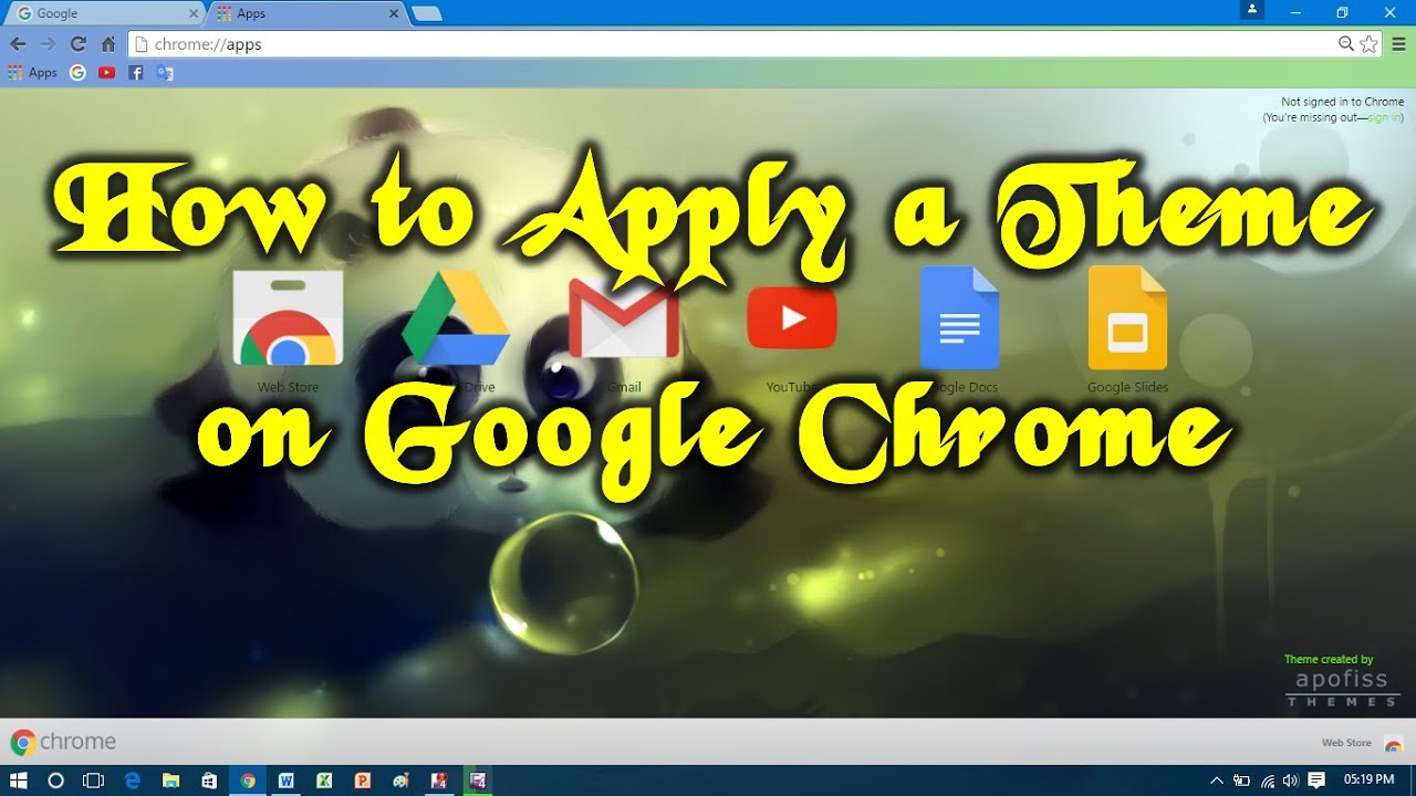 how to apply a theme on google chrome youtube