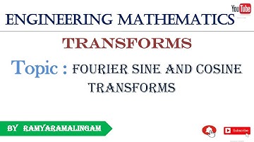 Fourier sine and cosine Transforms || in tamil ||