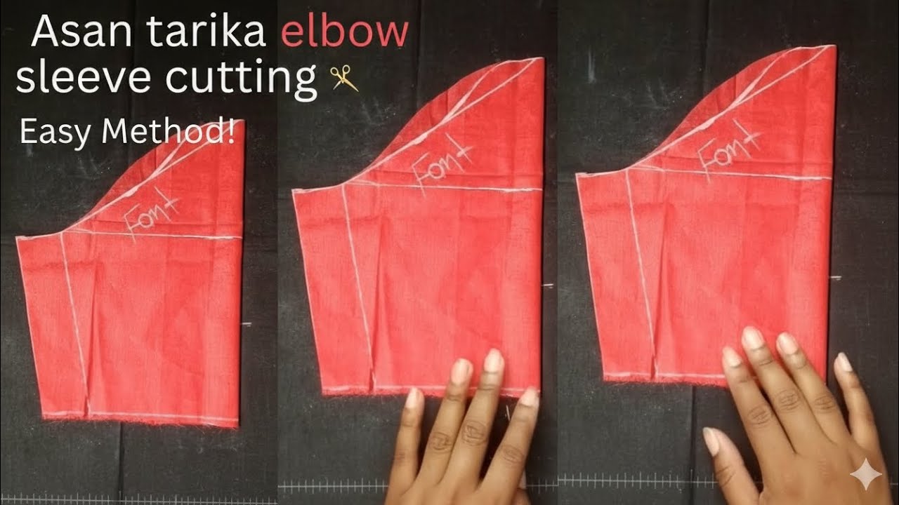 Asan tarika elbow sleeve cutting ❤️#sleavecutting