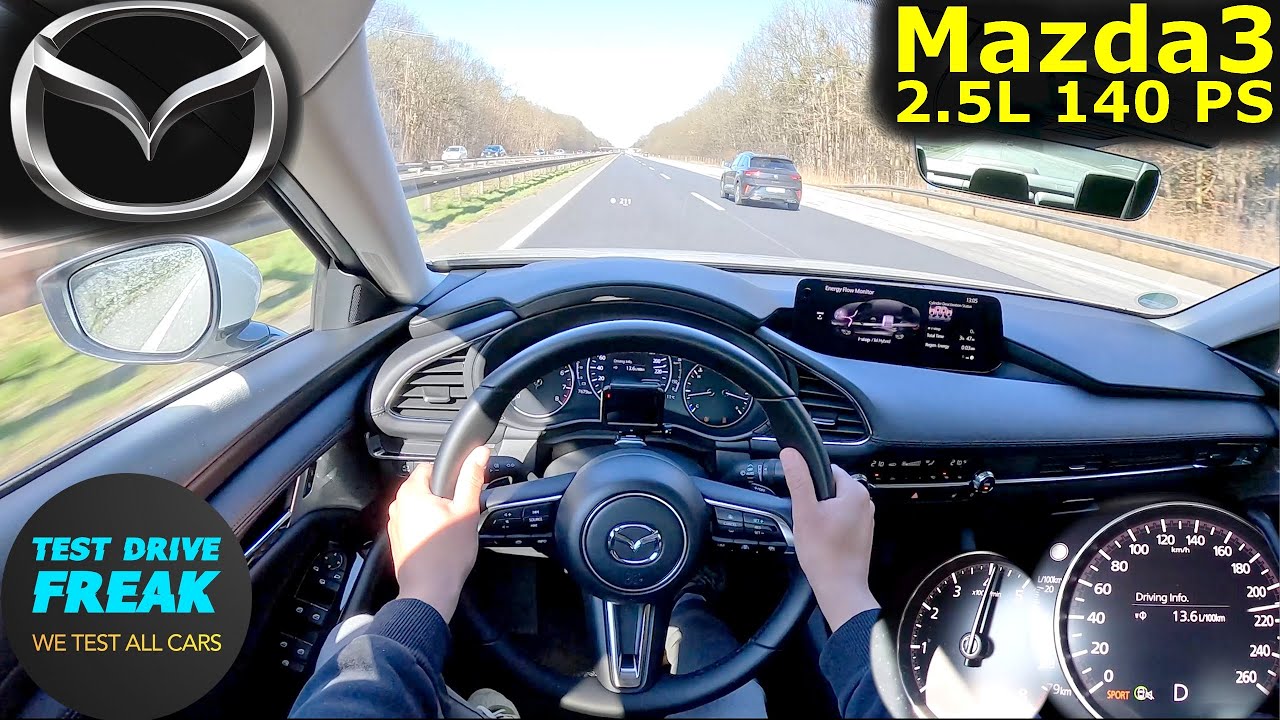 2025 Mazda3 Fastback 2.5L 140 PS 🚀 Top Speed POV Drive I Fuel Consumption Test I No Speed Limit