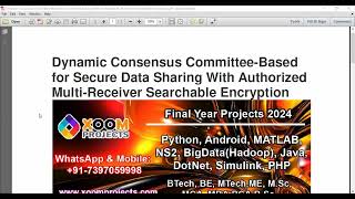 Dynamic Consensus Committee Based for Secure Data Sharing With Authorized Multi Receiver Searchable