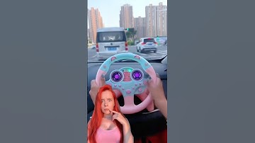 CUTEST STEERING WHEEL!💖Rate it out of 10 #car #tools #driver #hacks