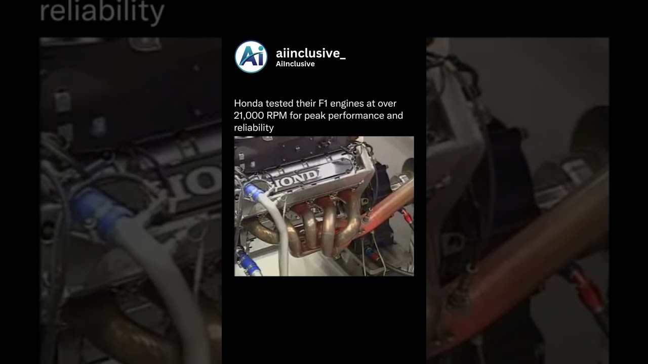 Honda tested their F1 engines at over 21,000 RPM for peak performance and reliability 🏎️