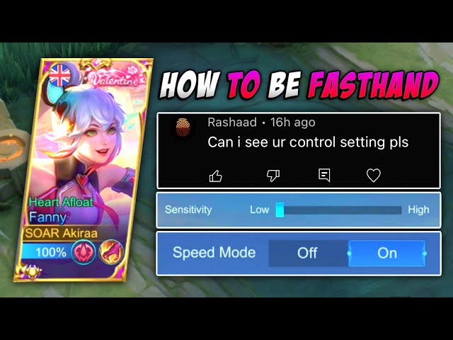 How To Be FASTHAND in Fanny using this PRO SETTINGS !! class=