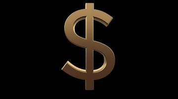 8 - Free Looping Golden Dollar Sign With Alpha Channel (4K)