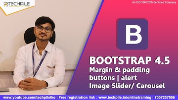 Padding and margin in bootstrap 4.5, slider or carousel in bootstrap 4, buttons, alert | 3rd Lecture