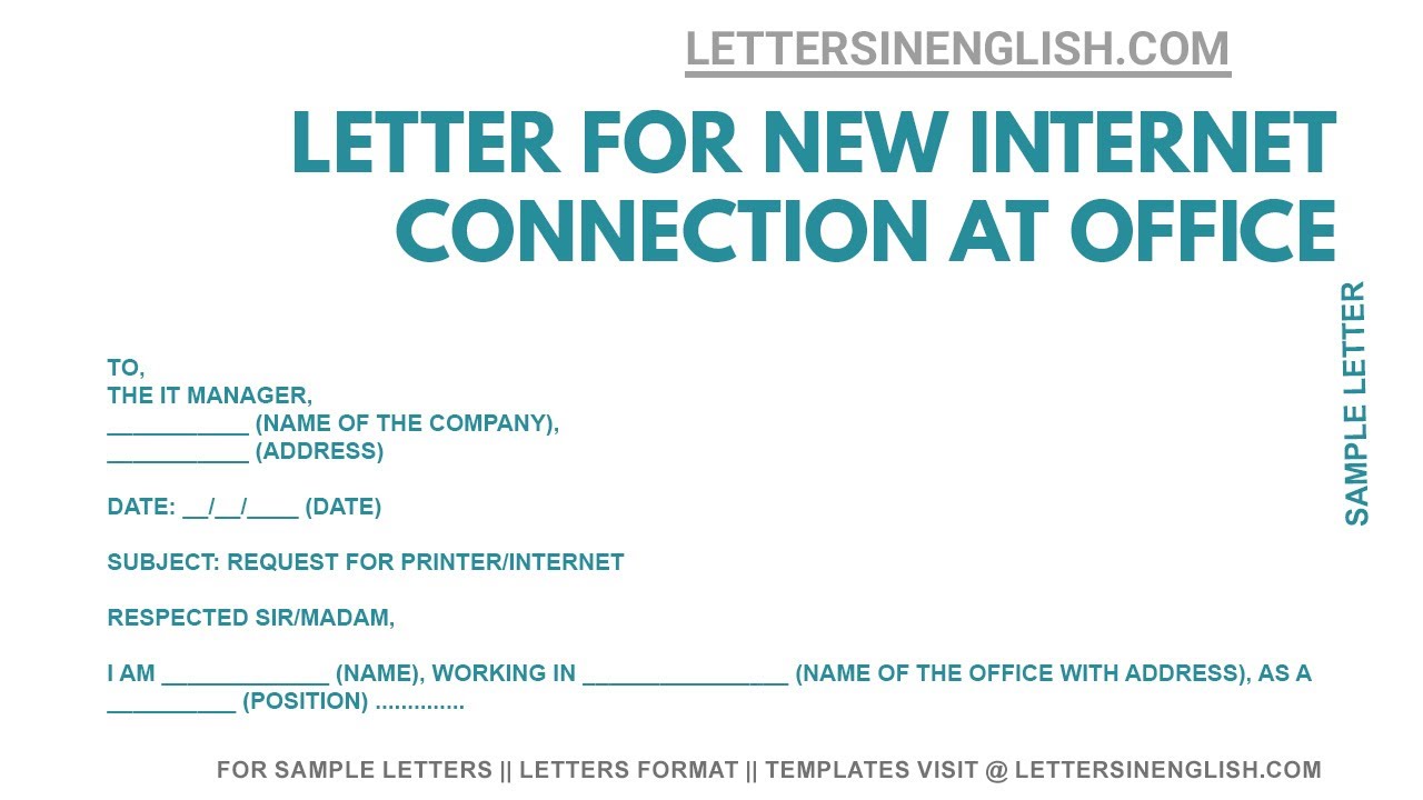 application letter for internet connection to secretary