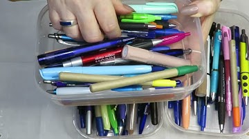 ASMR Pen Rummage & Sorting. No talking. No tapping.