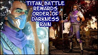 Titan Battle Rewards - Order of Darkness Rain - Skin Showcase - Intros & Victory - Mortal Kombat 1