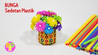 Cara Membuat Bunga dari Sedotan Plastik | Kerajinan Tangan dari Sedotan