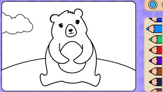 Coloring Book Games - Play Fun Game For Kids - Coloring Pictures of Bear Animals screenshot 1