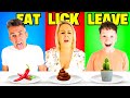 EAT, LICK, OR LEAVE CHALLENGE! w/FAMILY 4
