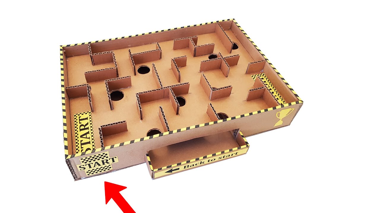 Board Game Marble Labyrinth from Cardboard // How to make a Marble maze game