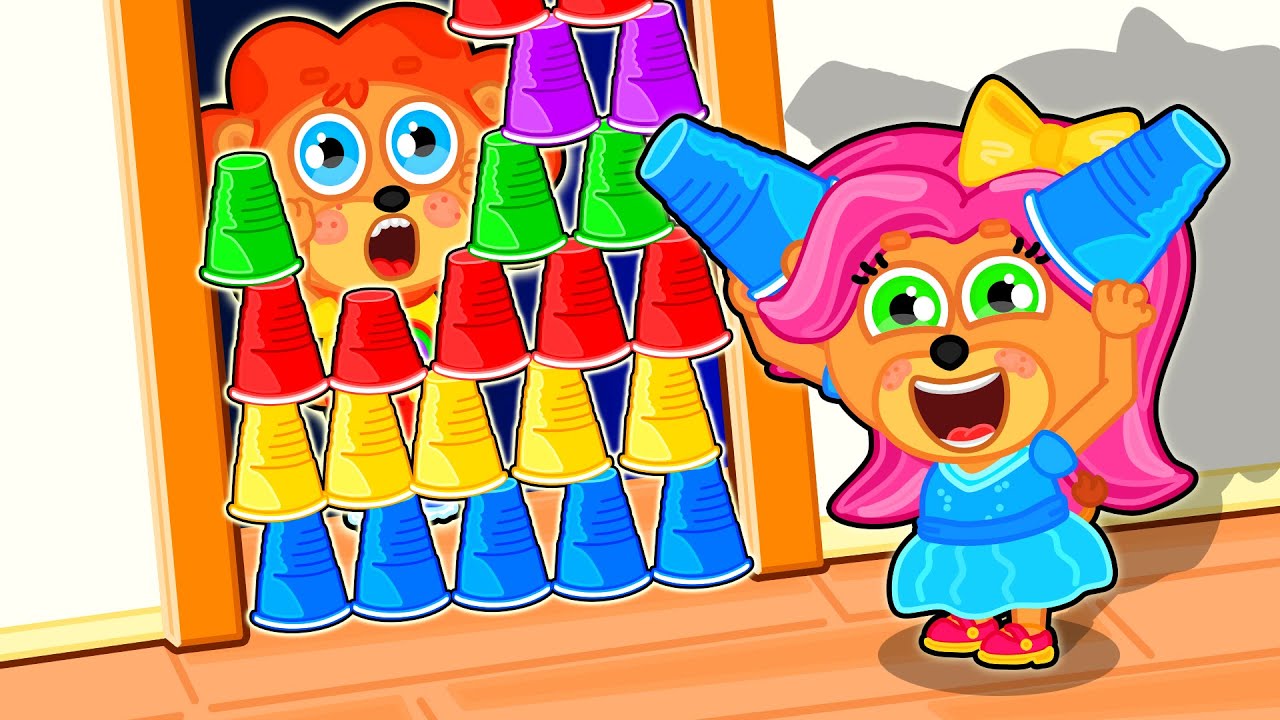 Liam Family USA | Kids play with colored cups and learn how to share | Family Kids Cartoons