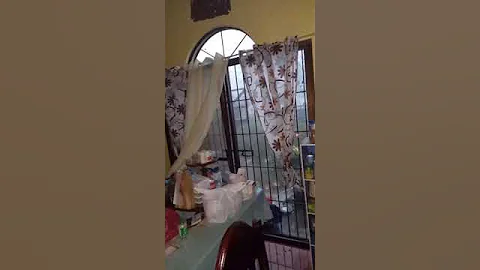 People Run for Cover During Typhoon as Strong Winds Break Glass Window of Their House - 1417435
