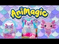 Animagic Let's GLO Axolotl Bubble Reef – Acuario Interactivo Con Burbujas Y Dos Axolotls (rosa Y Morado)