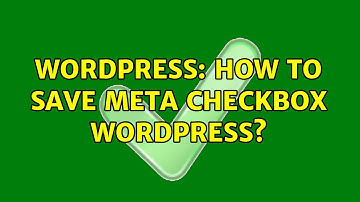 Wordpress: How to save meta checkbox Wordpress?