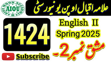 AIOU 1424 Solved Assignment No.2 Spring 2025 | English-II | BA B.Com | AIOU Moon Academy