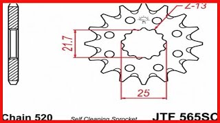 JT Sprockets JTF565.13SC 13T Steel Front Sprocket , black , 13 Tooth