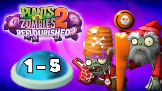 Plants Vs. Zombies 2 Reflourished: Backyard Brain Bowl Levels 1-5