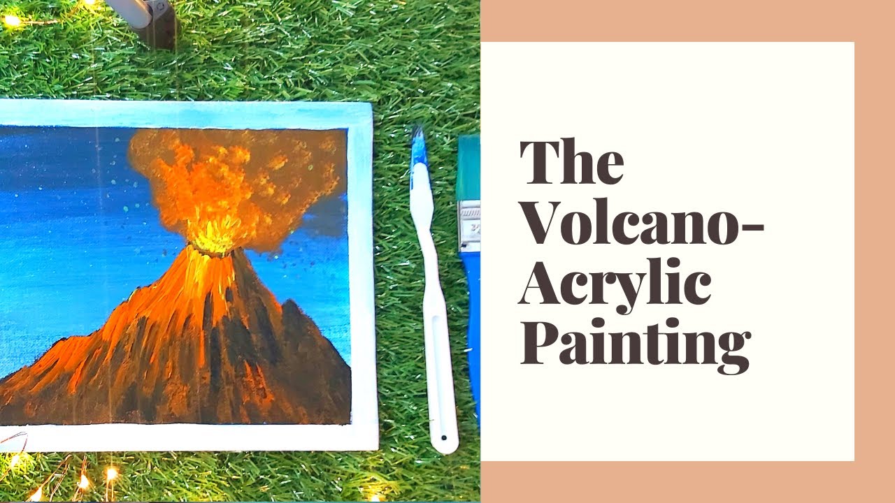15 Brushes & Spoons The Volcano Acrylic Painting 15 min Easy