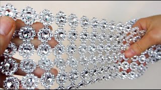 Rhinestone Mesh Ribbon Roll with Faux Flowers: Review & Demo