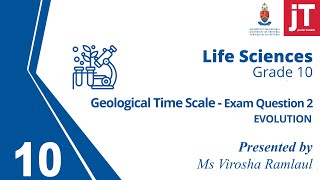 Gr 10 Life Sciences - Evolution - Geological Time Scale Exam Question 2