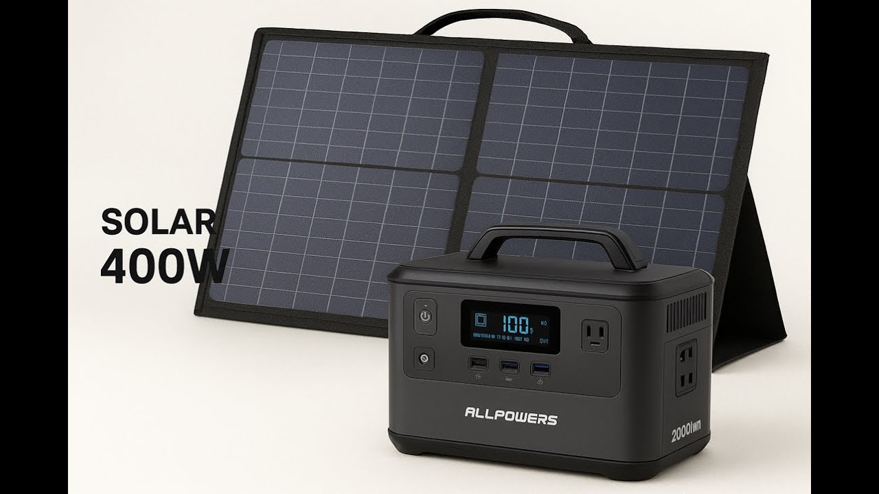 teste panneau 400w sur batterie nomade s2000 ALLPOWERS