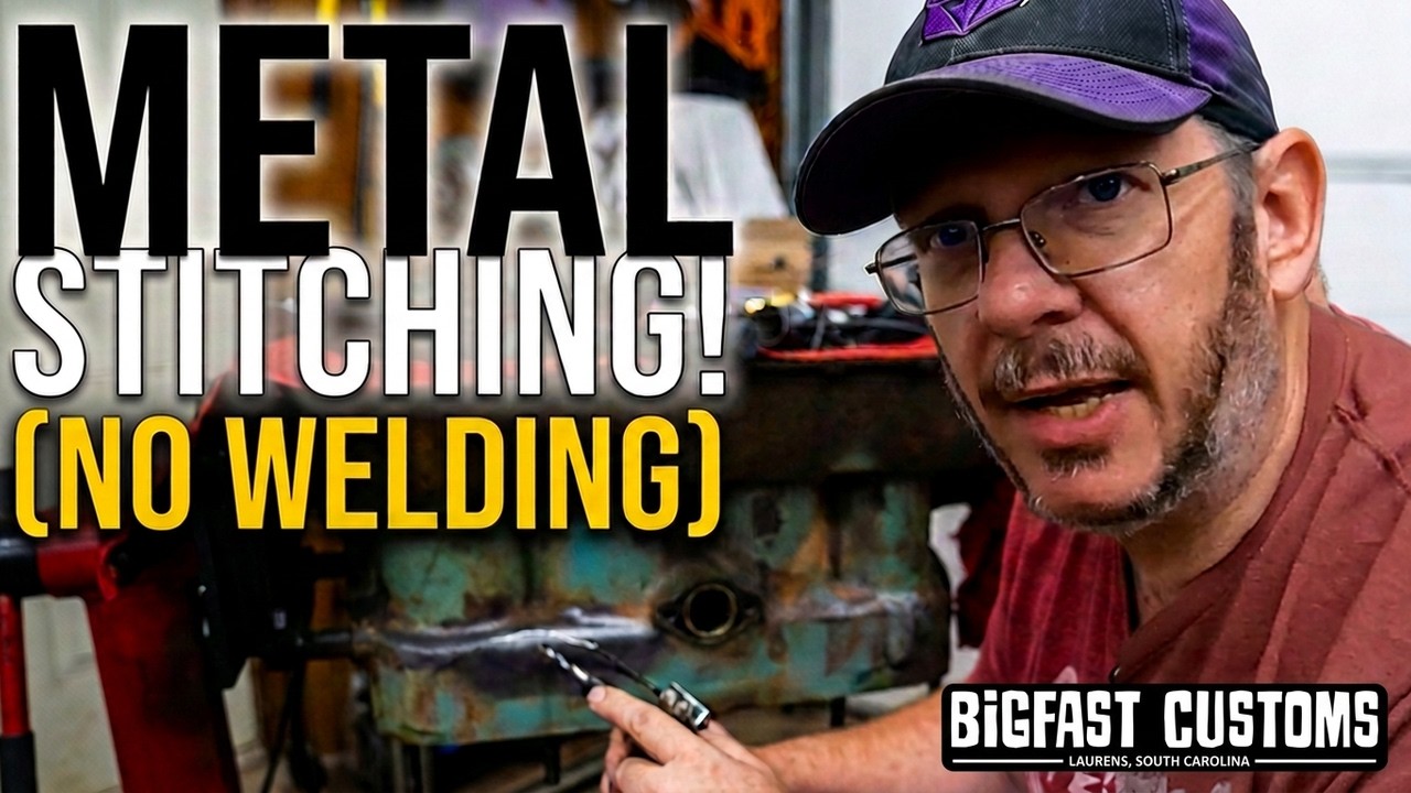 Metal stitching saves this destroyed engine block - YouTube