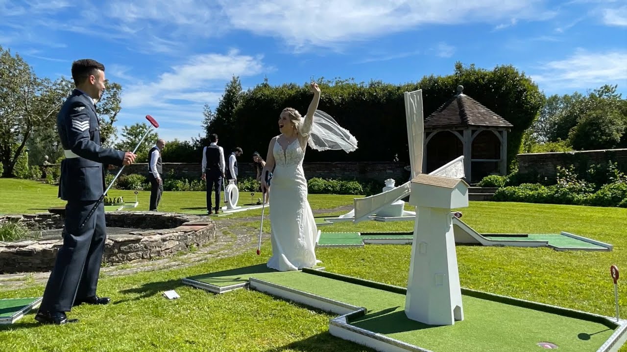 Wedding Crazy Golf at Delbury Hall Wedding Venue in Shropshire