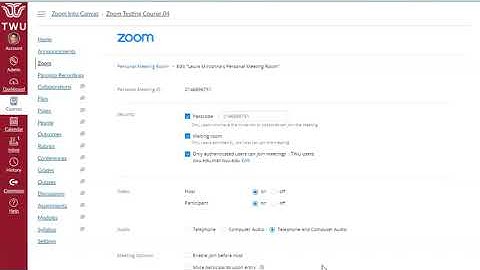 Zoom Meetings in Canvas