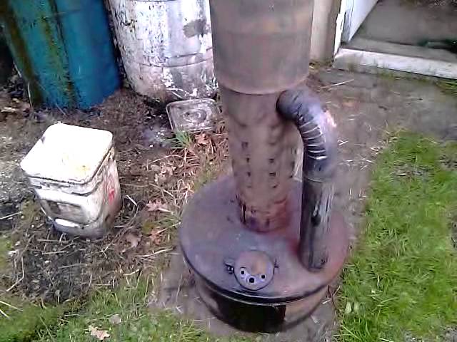 Waste Veggie/Motor oil burner (smudge pot) - YouTube