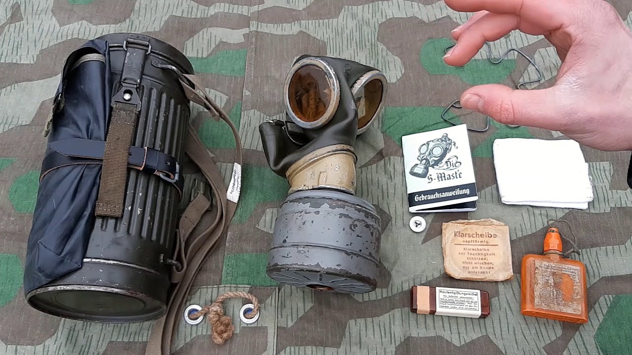 個人装備 ww2 Deutsche Gasmaske Old New Original German WWII M38 Gas Mask in Size 2 with Filter