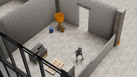 Buildroid | 001 — Humanoid Robot Unitree H1 Simulates Wall Construction from BIM in Isaac Sim