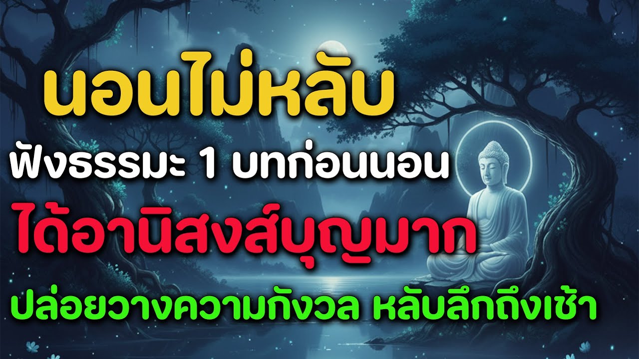 นอนไม่หลับฟังธรรม 1 บทก่อนนอน ได้อานิสงส์บุญแรงมาก | ฟังธรรมะก่อนนอนเปลี่ยนชีวิต เทวดาจะคุ้มครอง