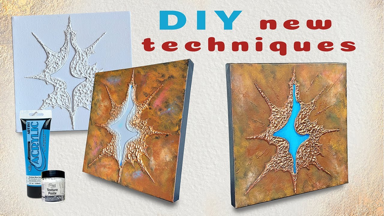 How to paint abstract art on canvas Painting tutorial DIY - YouTube
