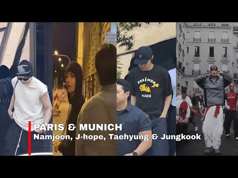Taehyung, Jungkook, Namjoon & J-hope Paris & Munich// 태형, 정국, 남준, 제이홉 파리와 뮌헨