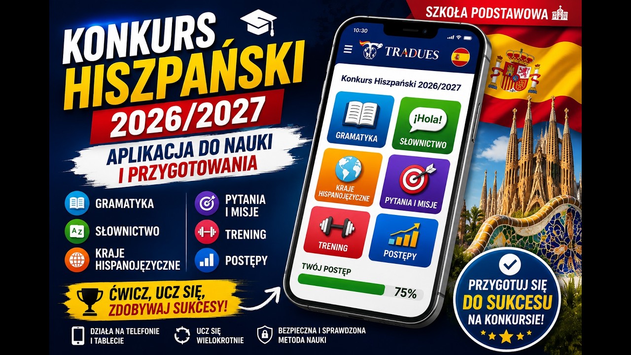 Pełna prezentacja aplikacji Nauka Hiszpańskiego z Carlosem