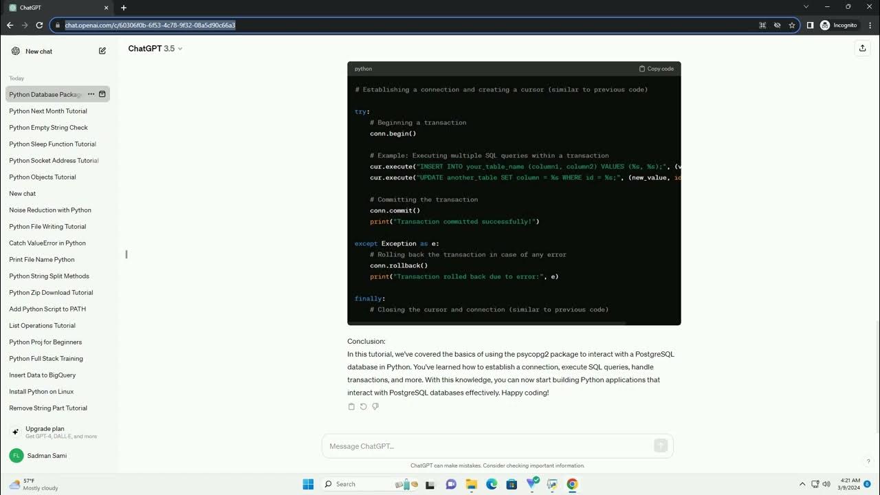 python database package - YouTube