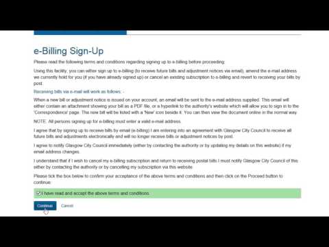 Sign in and Register for Council Tax e-billing