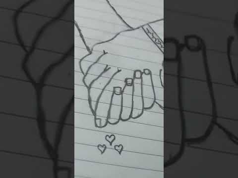 رسم يدين متشابكتين
