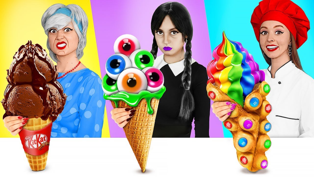 Me vs Grandma vs Chef Cooking Challenge | Cake Decorating & Kitchen ...