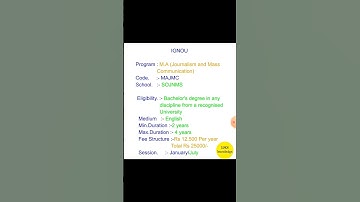 Ignou M.A Journalism and Mass Communication Admission Structure (MAJMC)#ignouknowledge