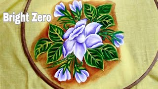 Fabric painting tutorial | Fabric painting on clothes | Floral painting | Flower painting | Painting