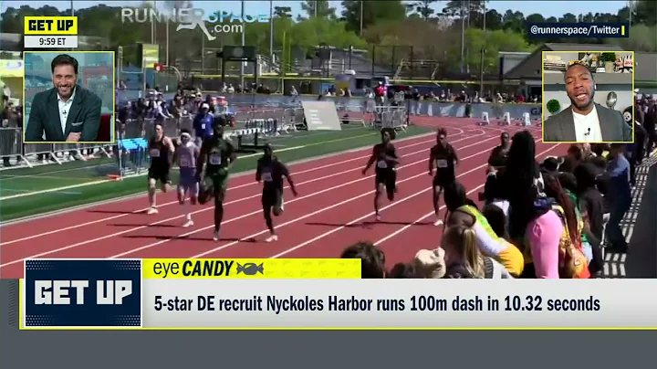 5-Star DE recruit Nyckoles Harbor runs 100m dash i...